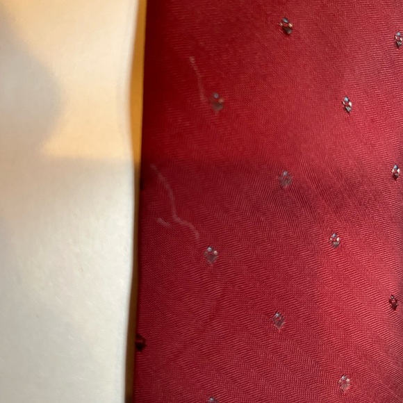 Christain Dior Dark Red with Blue Embroidered Logo Detail Tie silk - Picture 7 of 7